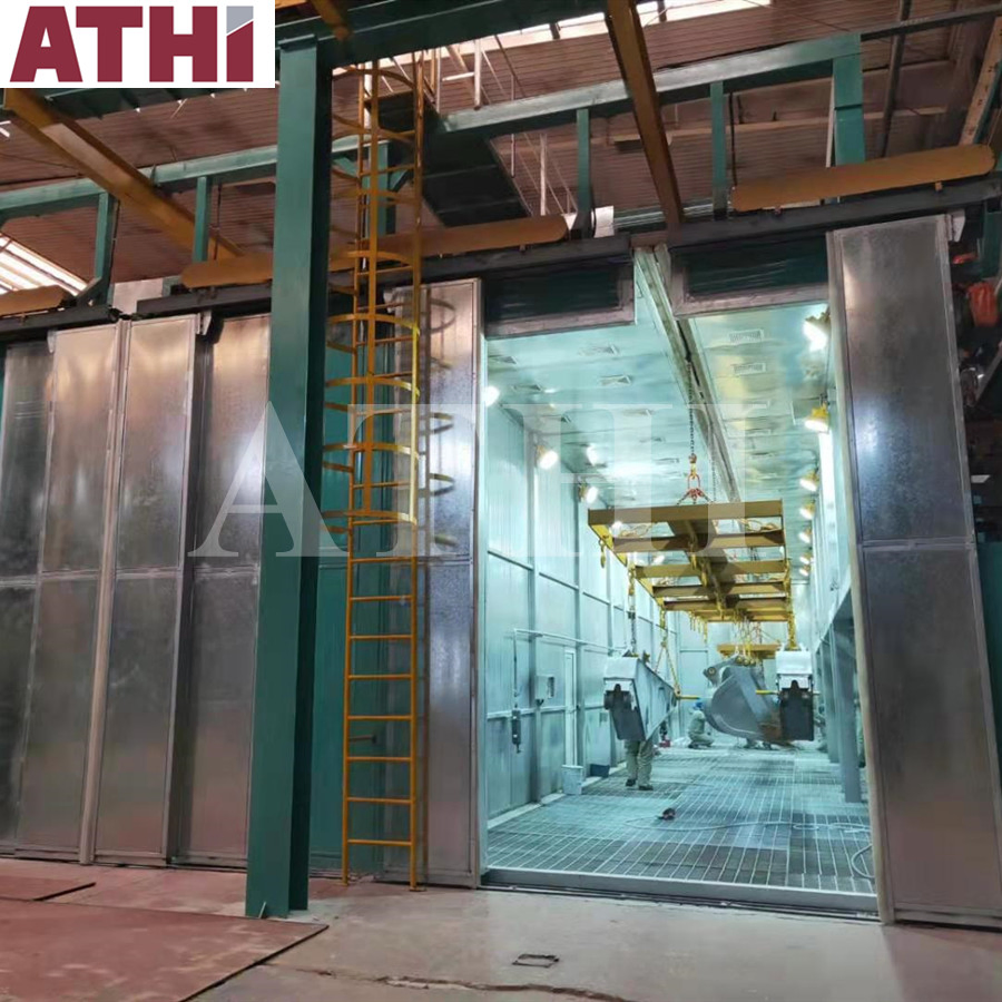 Metal Welded Part Automatic Shot Blasting Machine and Painting Booth Line