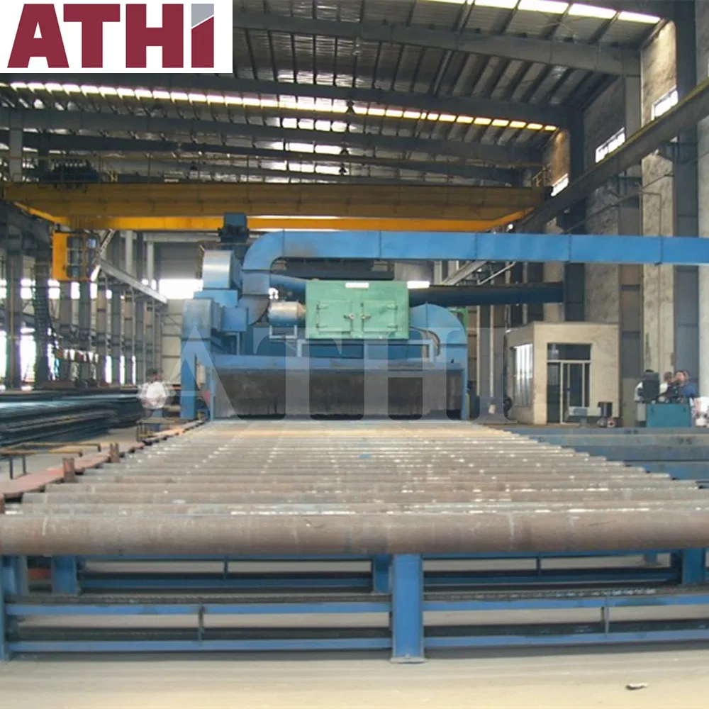 Automatic Roller Conveyor Shot Blasting and Painting Preservation Line for Sheet Metal Plates Beams Surface Cleaning and Painting