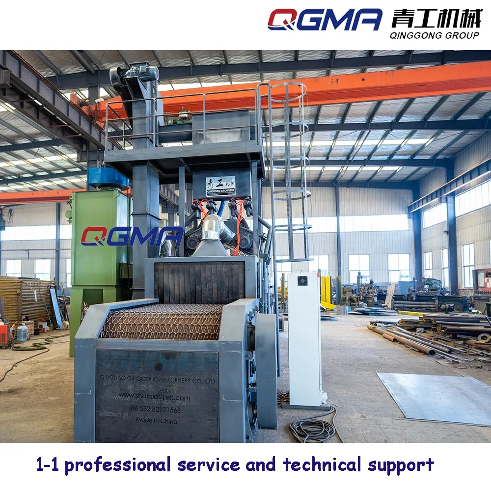 High Production Automatic Wheel Blasting Machine /Steel Wire Mesh Belt Conveyor Type Shot Blasting Machine