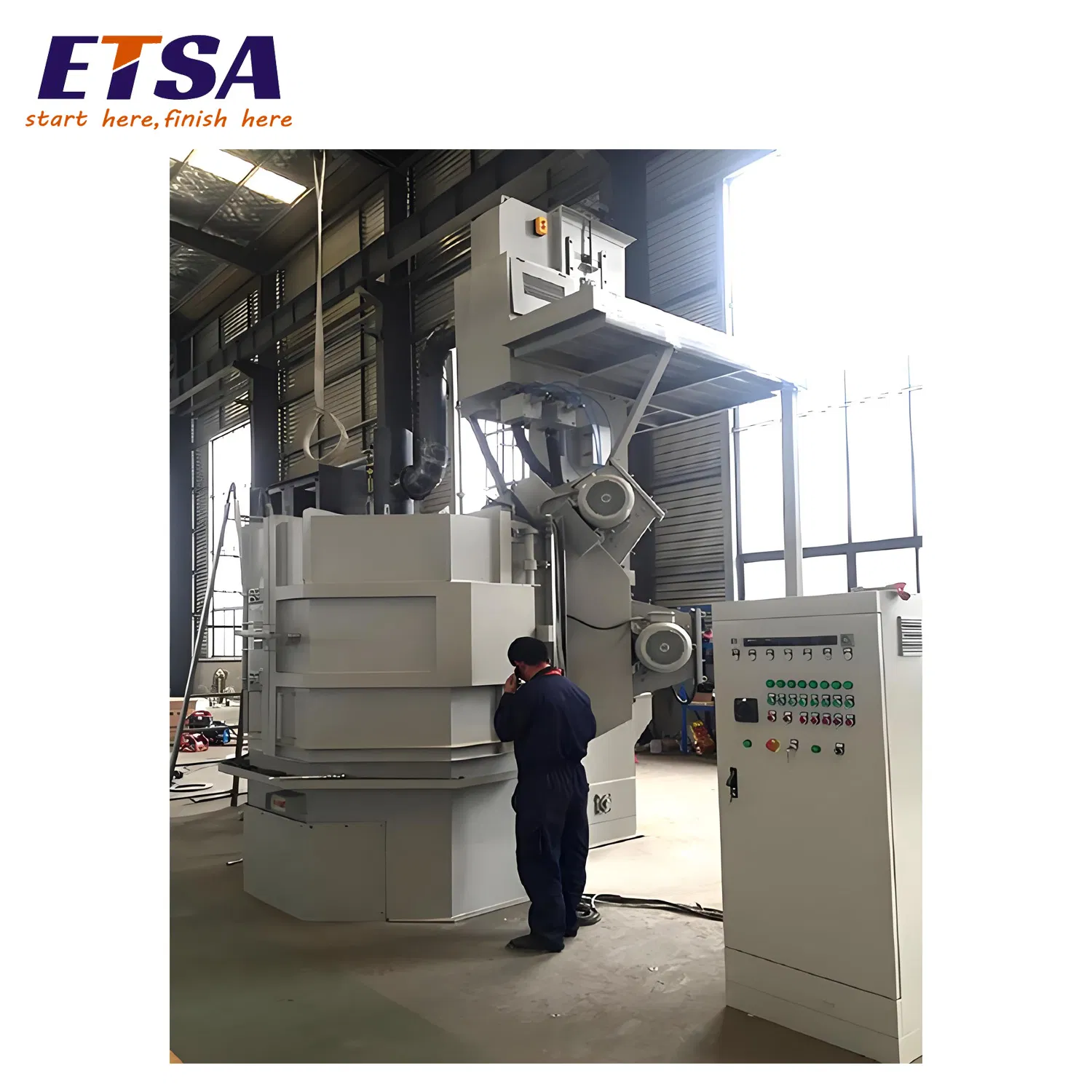 Professional Car Aluminum Alloy Wheel Turntable Rotary Table Type Shot Blasting Cleaning Machine