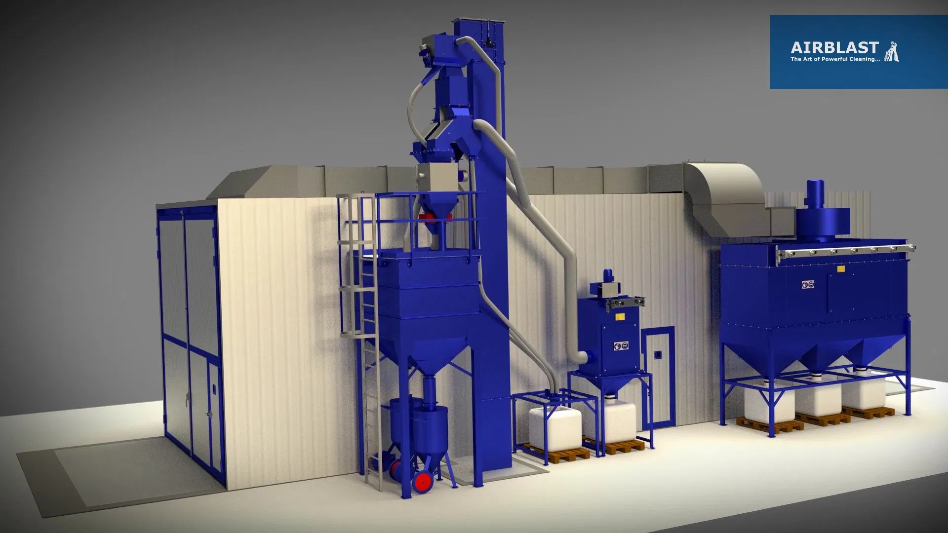 Container Type Steel Sand Blasting Room Equipment Sandblast Cabinet