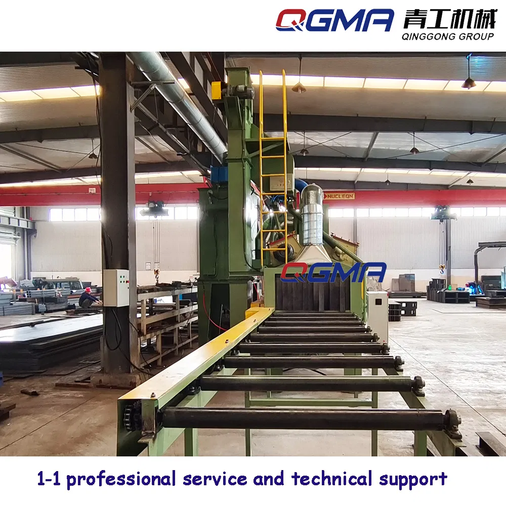 Energy Saving Q69 Series Continuous Pass Through Shot Blasting Machine Wheel Blaster for Steel Tubes Pipes Cleaning