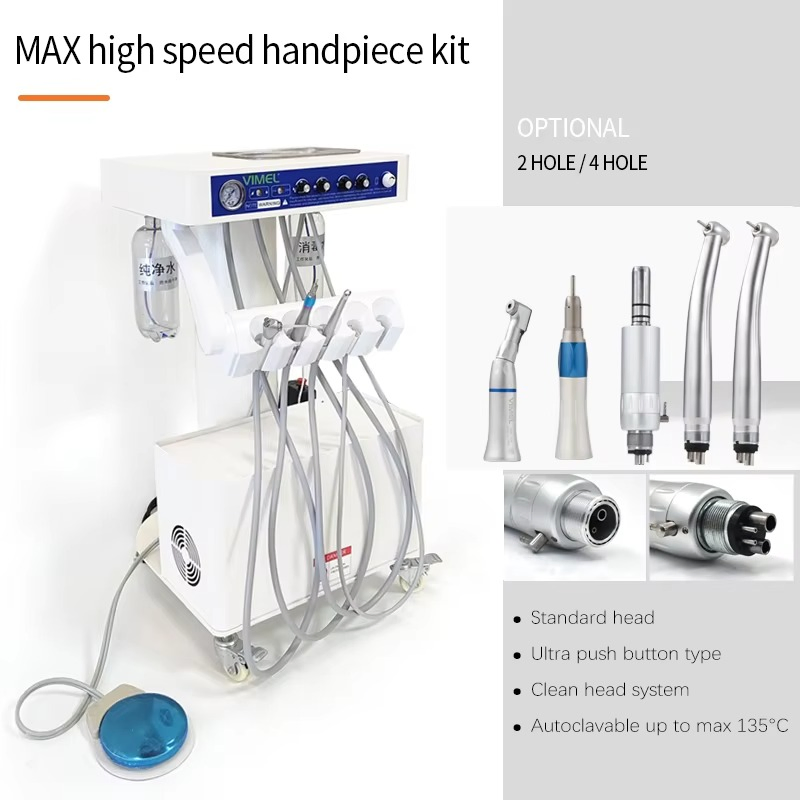Portable Dental Unit Veterinary Dental Table with Handpiece Scaler and Air Compressor