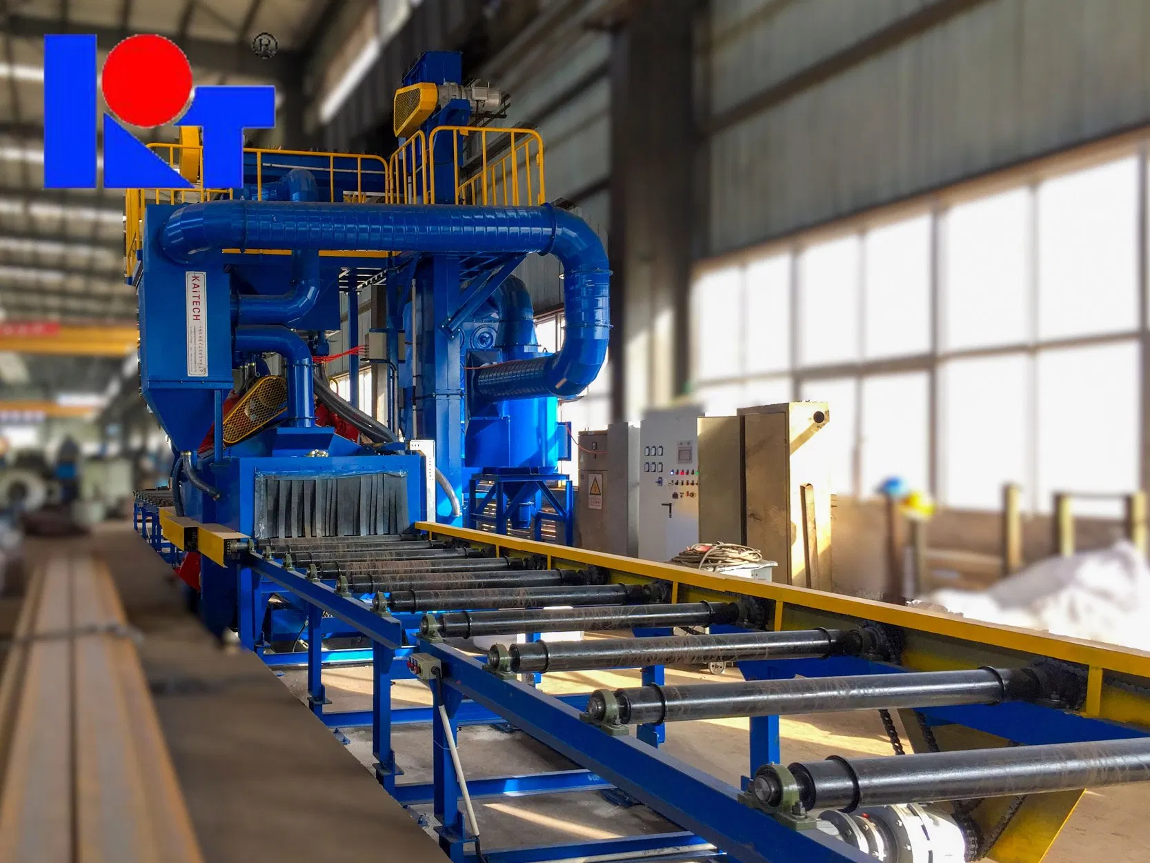 Shipyard Roller Conveyor Automatic Sandblaster/Sandblast/Sandblasting/Shot Peening/Shot Blasting/Sand Blasting Equipment Machine