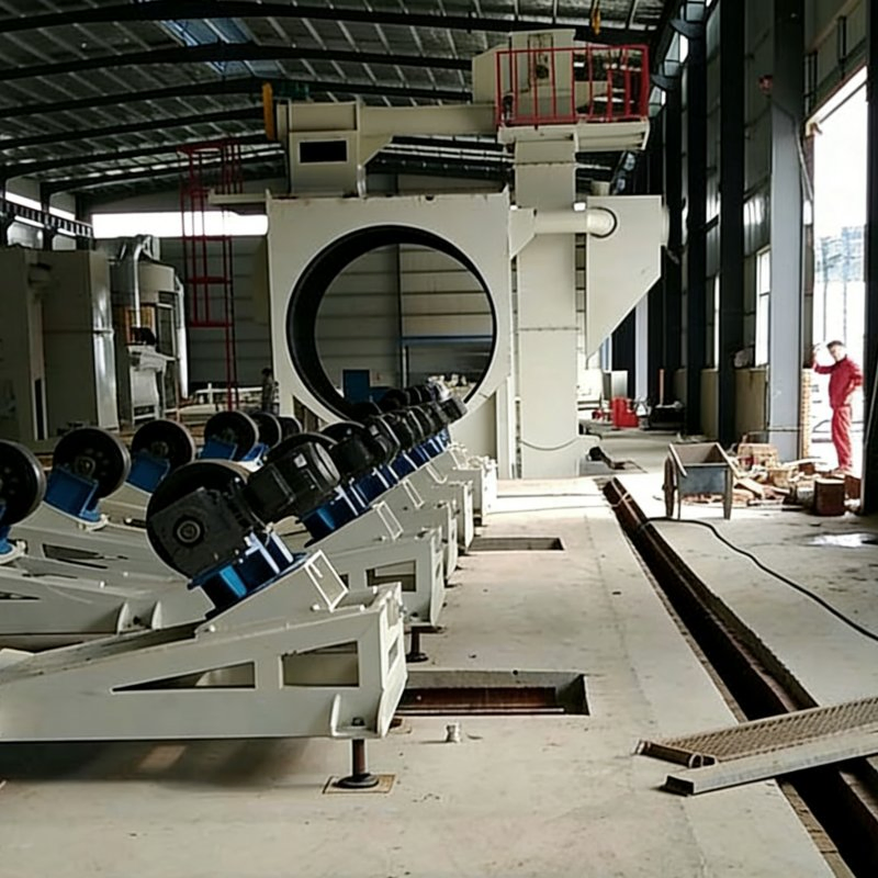 Large Diameter φ800-1500mm Steel Pipe External Shot Blasting Machine for Bridge Engineering