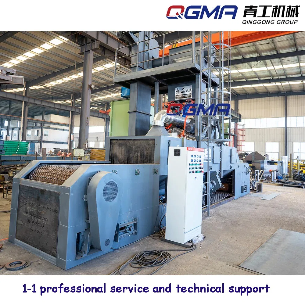 China Manufacturer Roller Conveying Shot Blaster for Castings Forgings Cleaning Steel Wire Mesh Belt Shot Blasting Machine