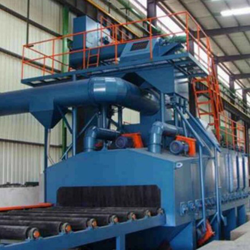 High Efficiency Surface Polish Cleaning Roller Conveyor Through Shot Blasting Machine