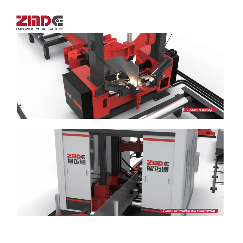 Zmde Automatic H Beam Assembly Shot Blasting Steel Structure Manufacture H/T/I Beam Cleaning Processing Production Line