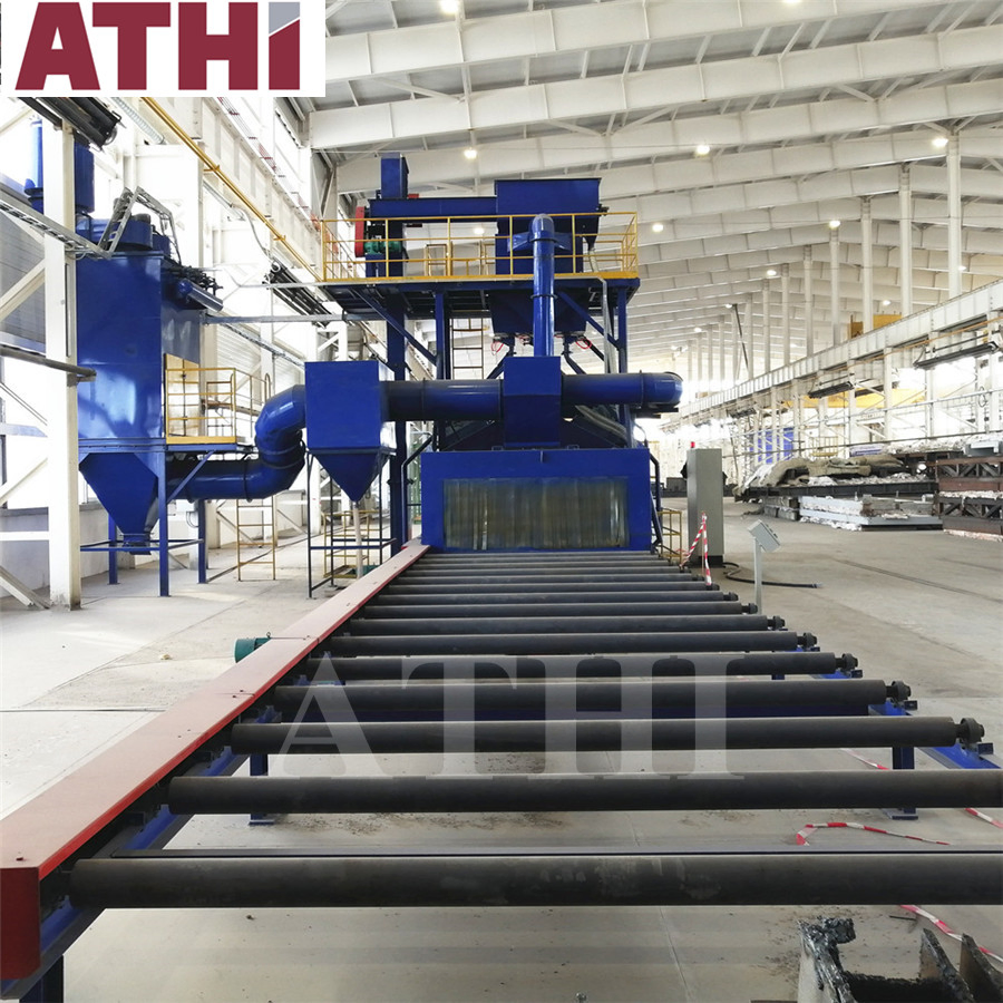 Steel Plates Roller Conveyor Shot Blasting Machine