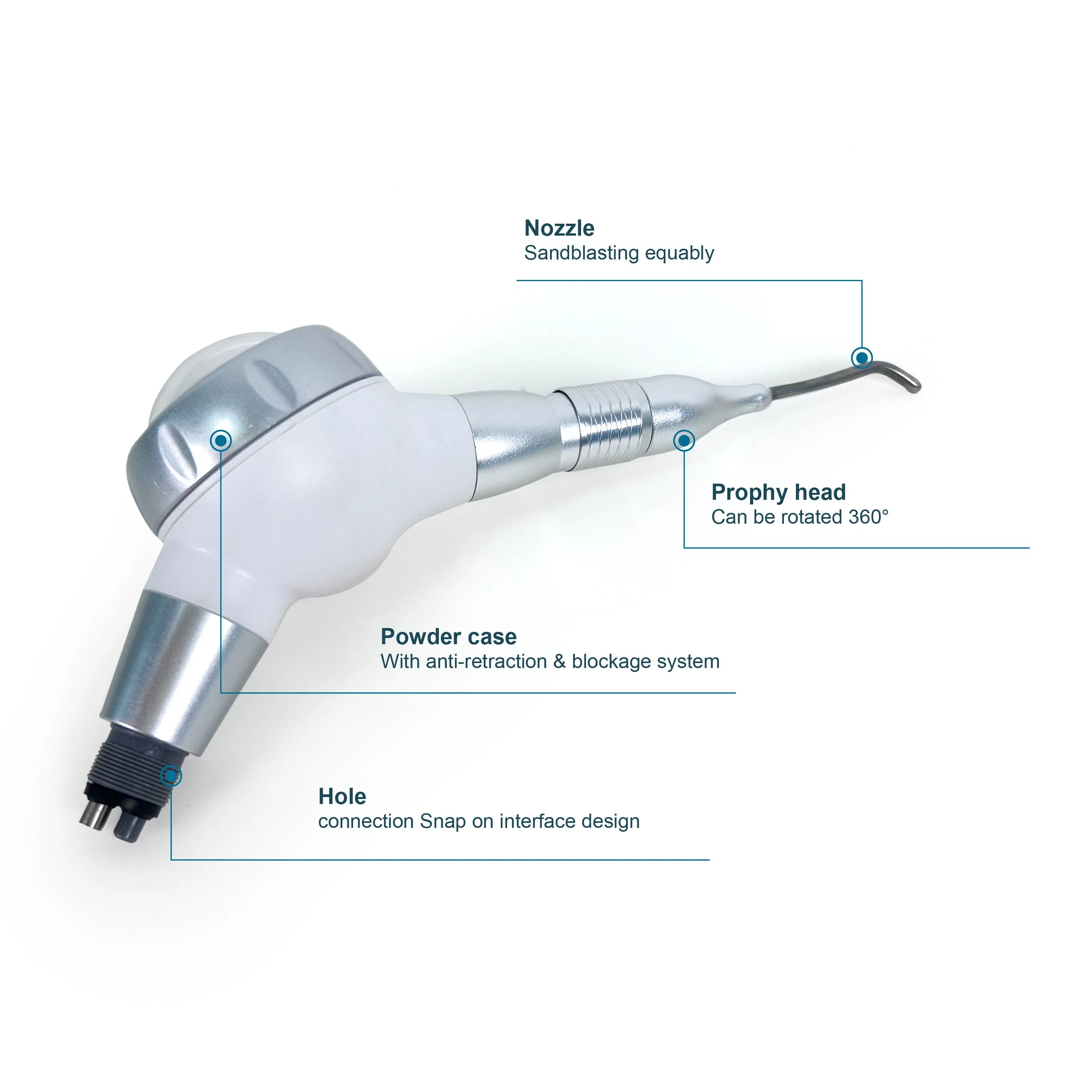 Portable Air Polishing System Dental Air Prophy Unit with Water Spray for Oral Hygiene Cleaning