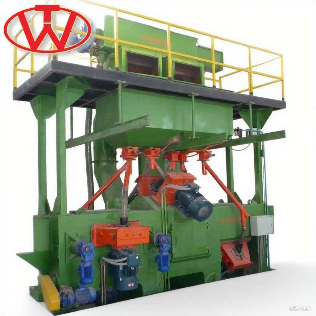 Square Round Steel Pipe Straight Through Shot Blasting Machine for Burnishing Deflashing