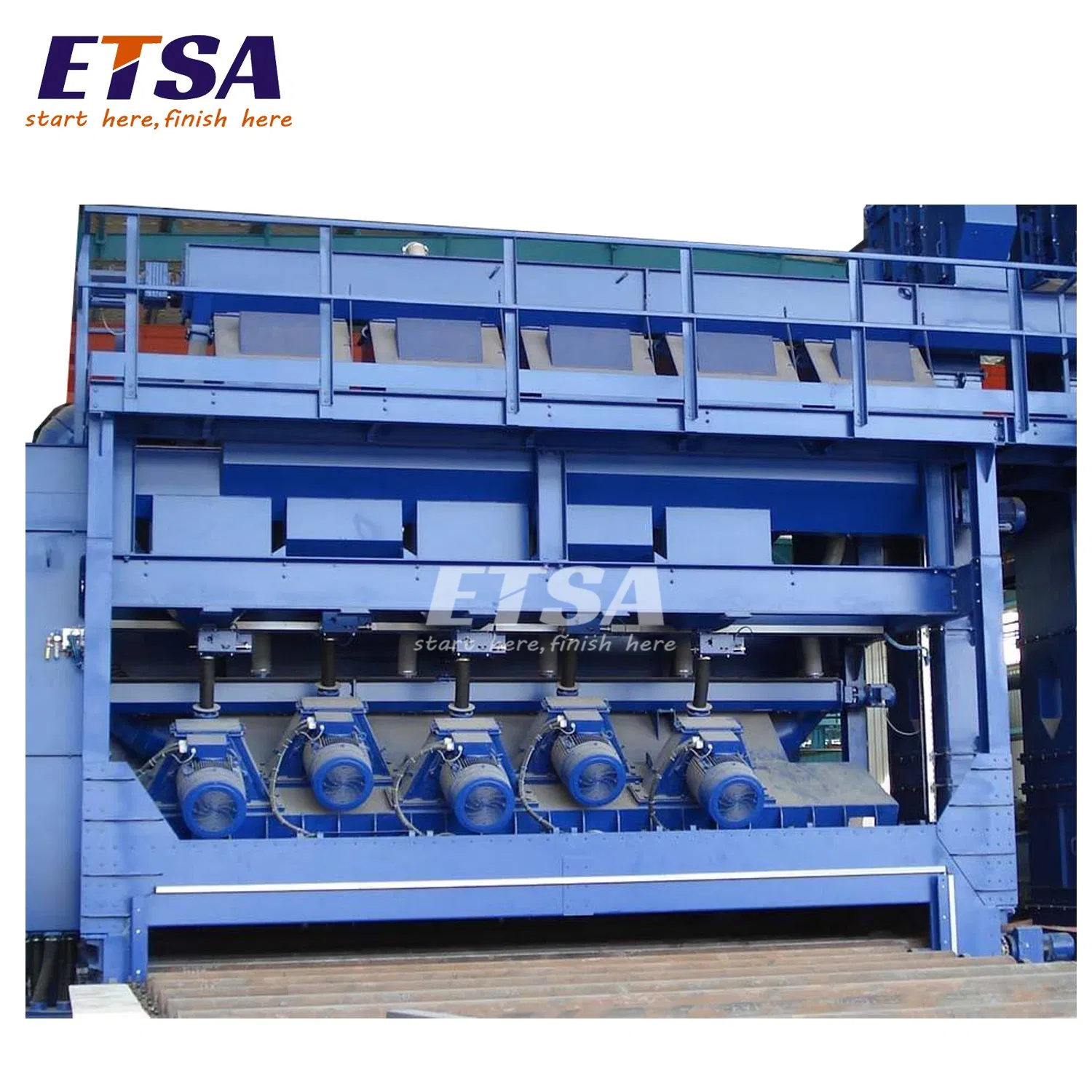 Steel Plate Preservation Line Roller Conveyor Pass-Through Type Shot Blasting and Painting Machine