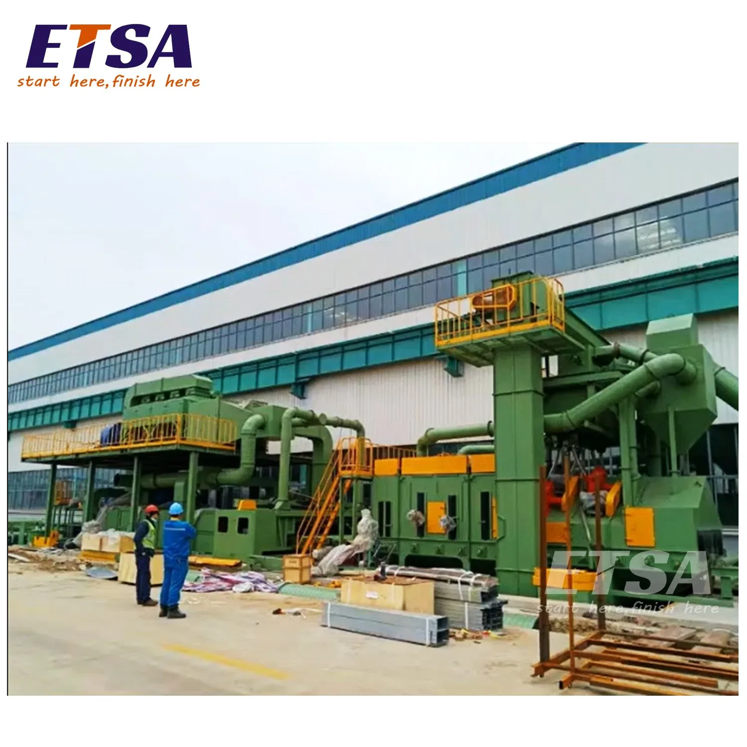 Type Steel Plate H Beam Cleaning Spray Painting Complete Surface Preservation Line