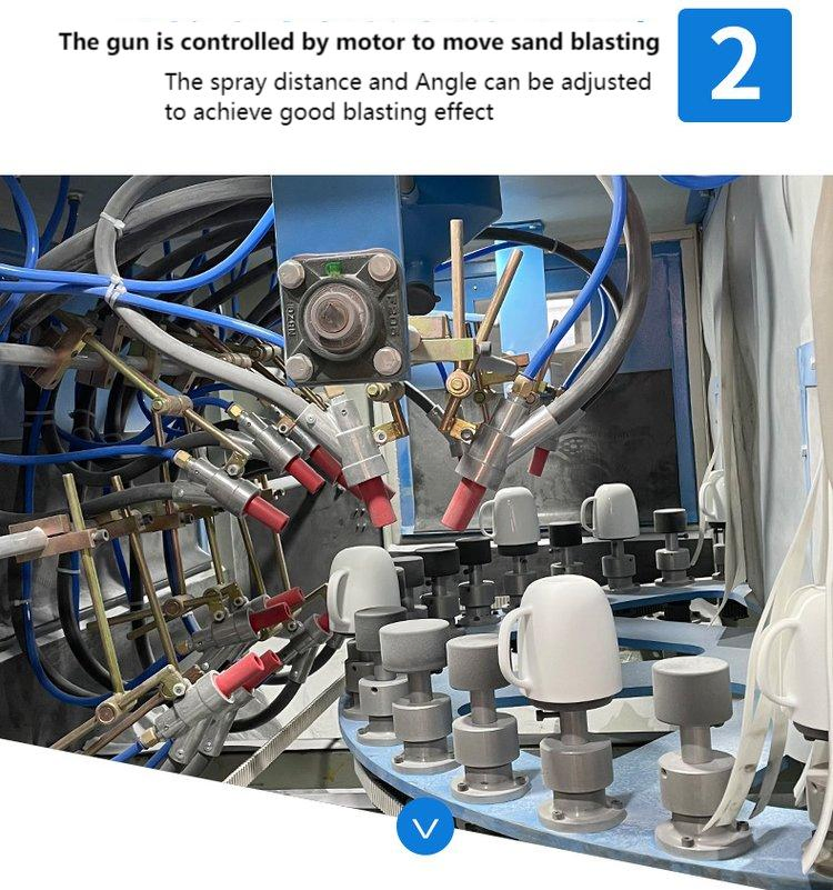 Energy-Efficient Turntable Blasting System with Boron Carbide Nozzles 0-5m/Min Speed Control Turntable Sandblasting Machine