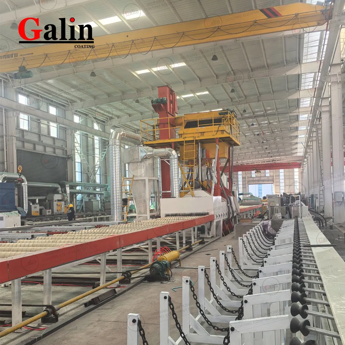 Steel Bar / Rebar Epoxy Powder Coating Spraying Line Automatic System