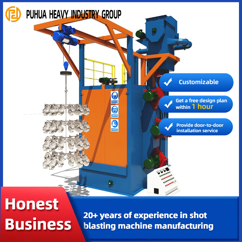 Double Hanger Type Q37 Hook Shot Blasting Machine for LPG Tank Cleaning