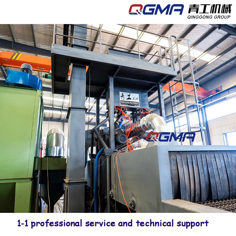 Roller Conveying Wheel Blasting Machine for Motor Shells Cleaning Steel Wire Mesh Belt Shot Blasting Machine