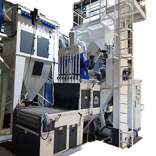 Wire Mesh Belt Shot Blasting Machine for Aluminum Plate Aluminum Wheel Hub and Auto Parts and Brake Pad