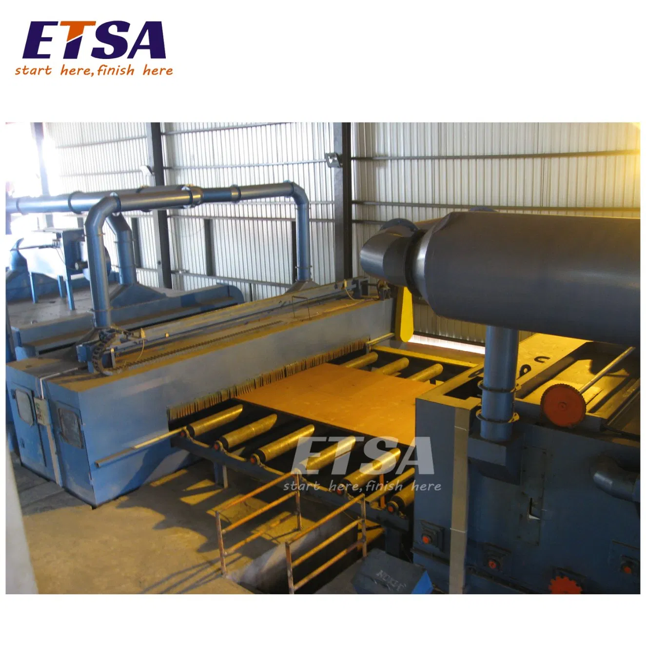 Sandblasting Pretreatment Line Automatic Steel Plate Shot Blasting Painting