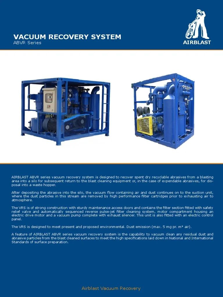 Portable Abrasive Vacuum Recovery System for Steel Grits Garnet Recovery Used in Shipyard Drydocks