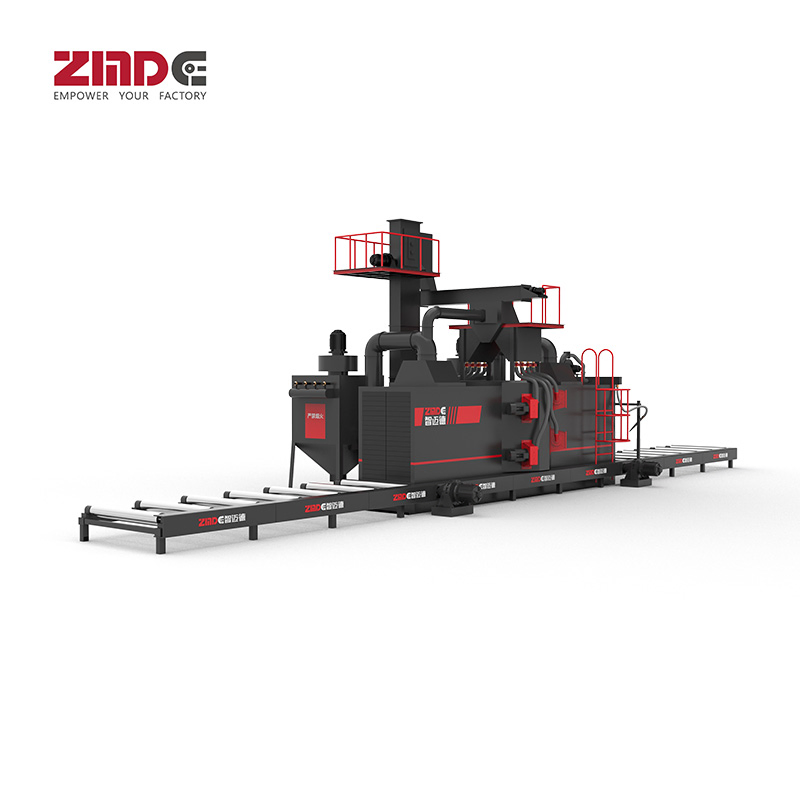 Zmde Steel H Beam Roller Conveyor Rust Removing Shot Blasting Machine/Shandong Shot Blasting Machine