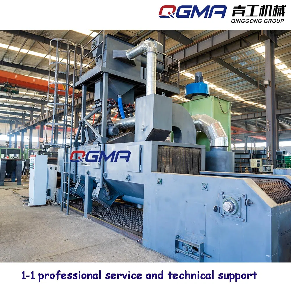 High Production Automatic Wheel Blasting Machine /Steel Wire Mesh Belt Conveyor Type Shot Blasting Machine