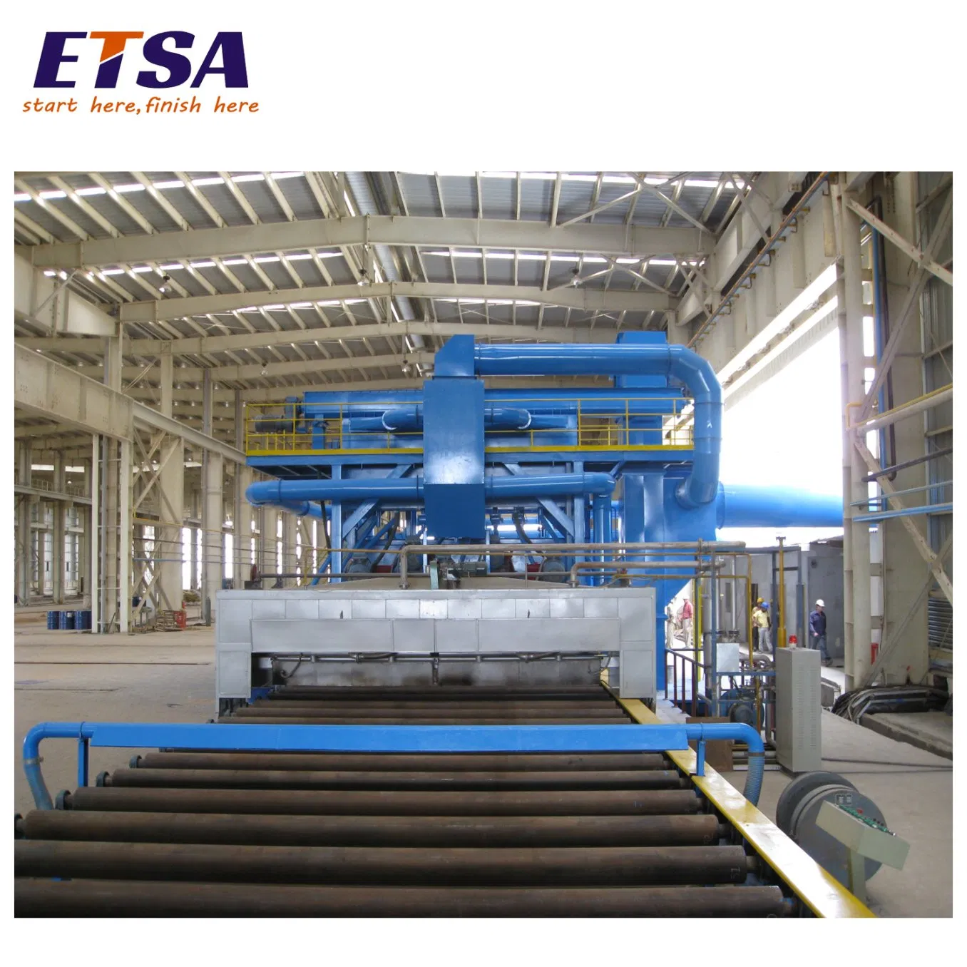 Automatic H Beam Steel Plate Structure Shot Blasting Pretreatment Line
