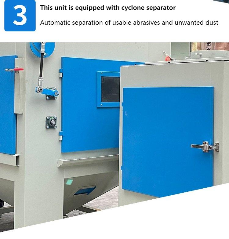 Energy-Efficient Turntable Blasting System with Boron Carbide Nozzles 0-5m/Min Speed Control Turntable Sandblasting Machine