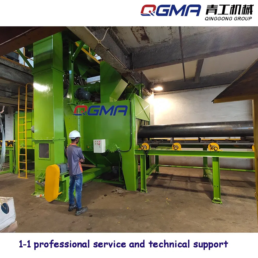 SA2.5-3.0 Blast Effective for Steel Pipe Round Bar Roller Conveyor Shot Blasting Cleaning Machine