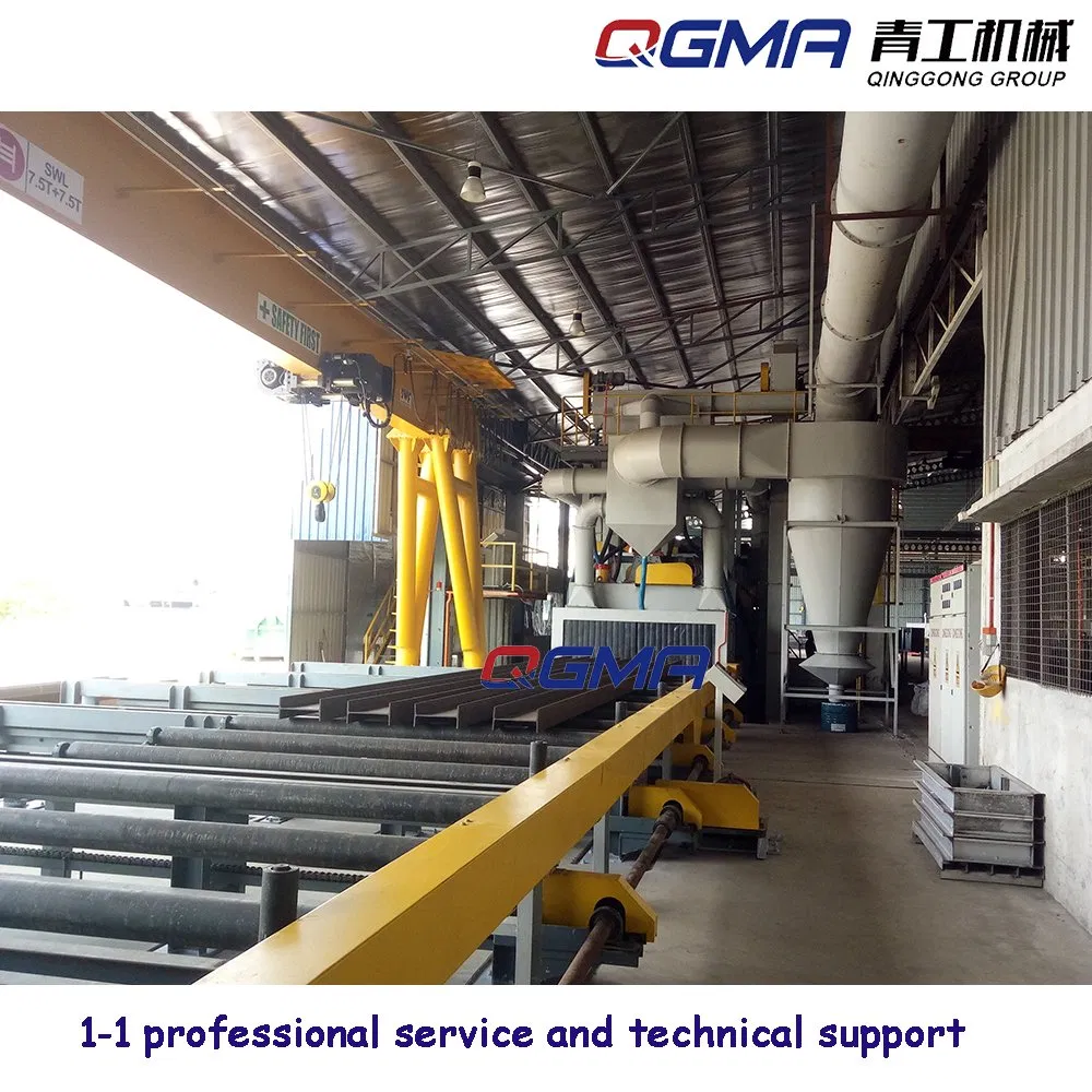 Automatic H Beam Steel Plate Shot Blasting Painting Machine Preservation Pretreatment Line