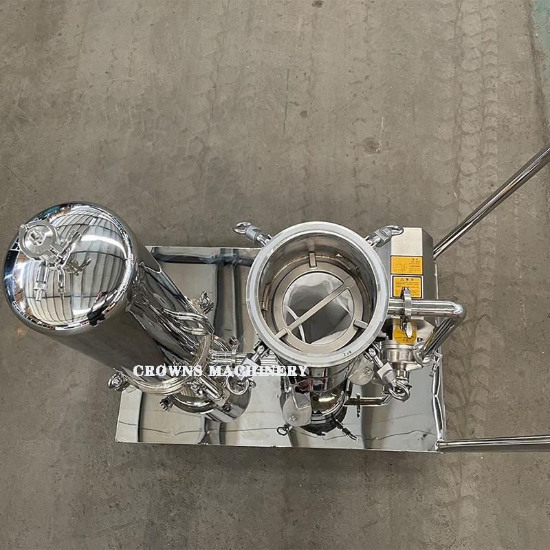Portable Trolley-Mounted Filter Unit with Pump Sanitary Stainless Steel Bag &amp; Cartridge Filter Housing for Syrup, Edible Oil