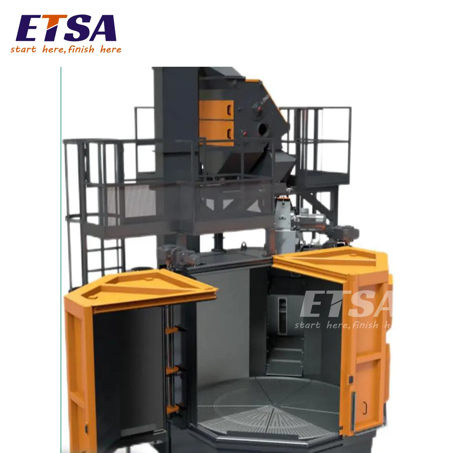 Professional Car Aluminum Alloy Wheel Turntable Rotary Table Type Shot Blasting Cleaning Machine