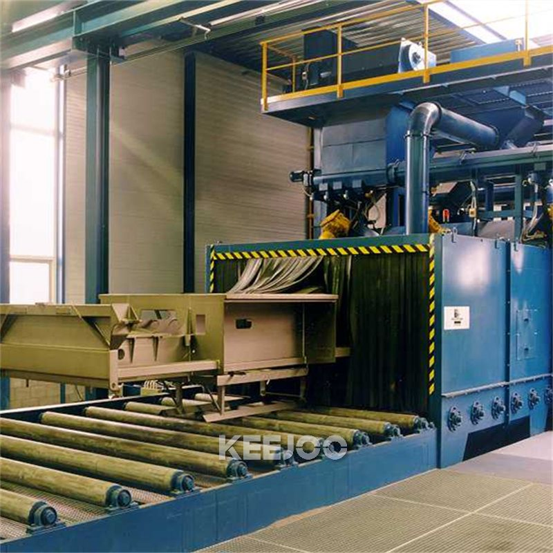 Roller Distance 800mm H Beam Roller Conveyor Shot Blasting Machine Workpiece Cleaning