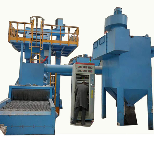 Qwd1000 Wire Mesh Belt Continous Surface Shot Blasting Machine for Light Parts Complicated Casting