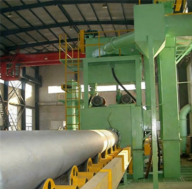 Large Diameter φ800-1500mm Steel Pipe External Shot Blasting Machine for Bridge Engineering