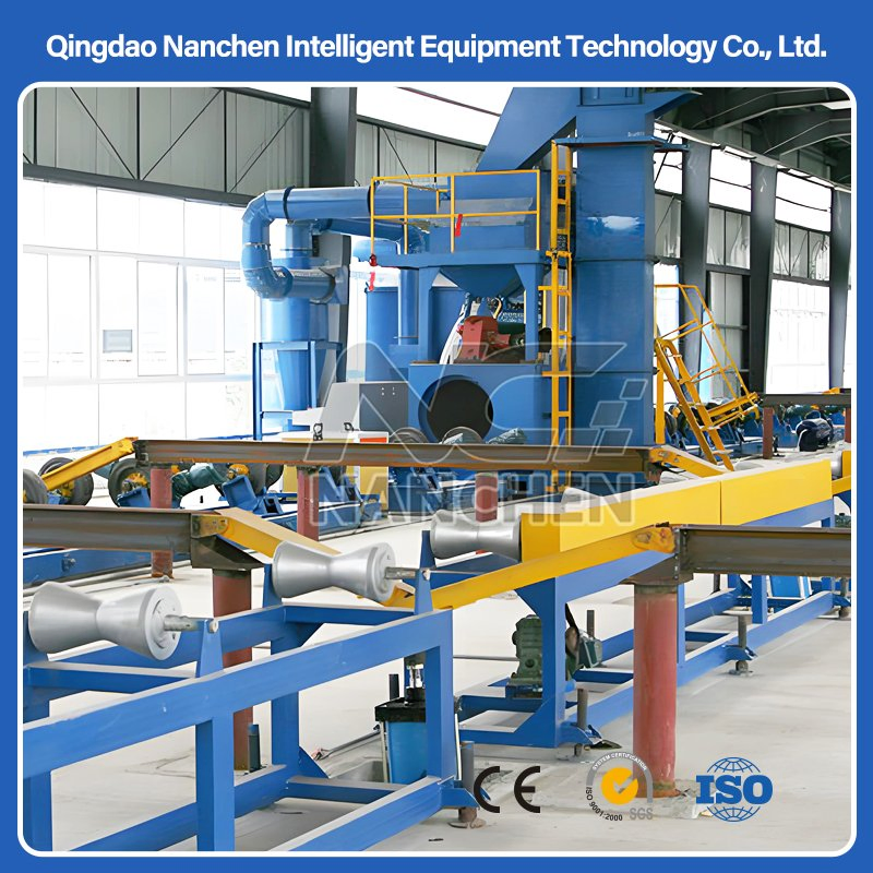 High Efficiency Automatic Surface Cleaning Steel Pipe Outer Wall Roller Conveyor Shot Blasting Machine