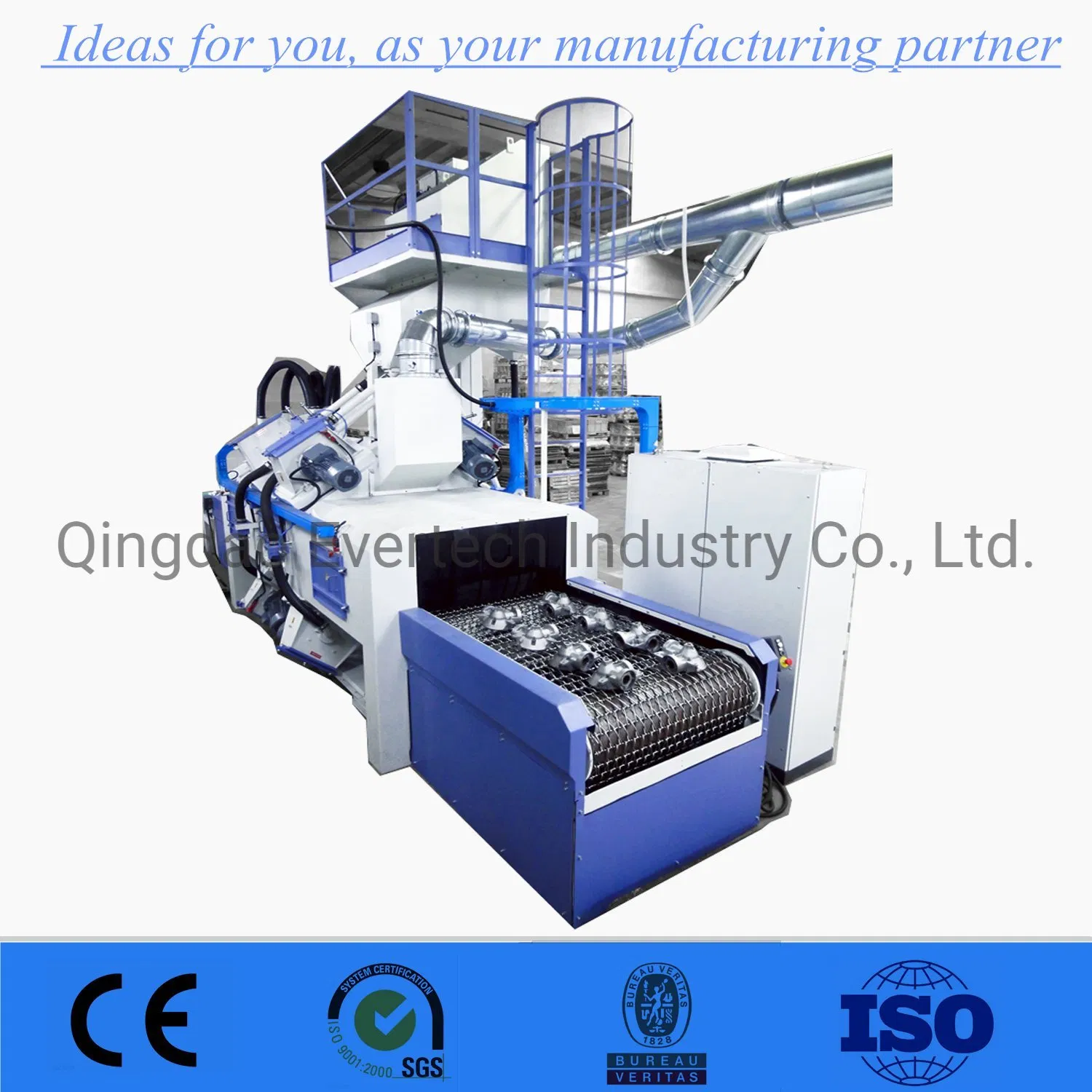 Engine Block Cylinder Head Wire Mesh Conveyor Belt Shot Blasting Machine
