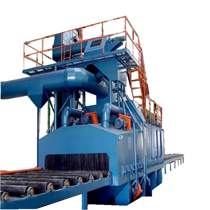 Automatic Steel Pipe Tube H Beam Steel Structure Roller Conveyor Tunnel Pass Through Type Shot Blasting Machine