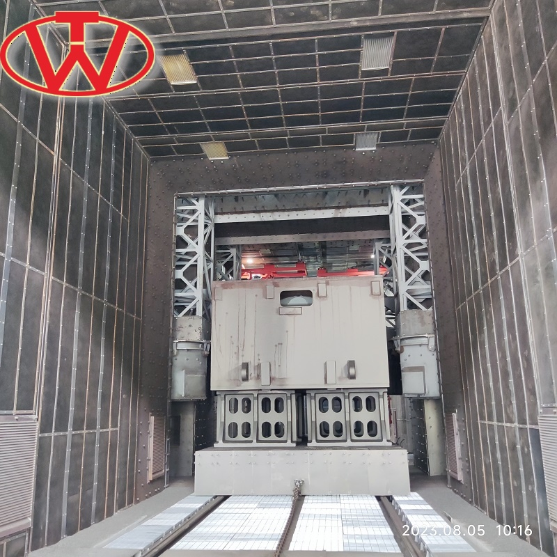 Roller Conveyor Steel Structure H Beam Trolley Type Automatic Shot Blasting Machine