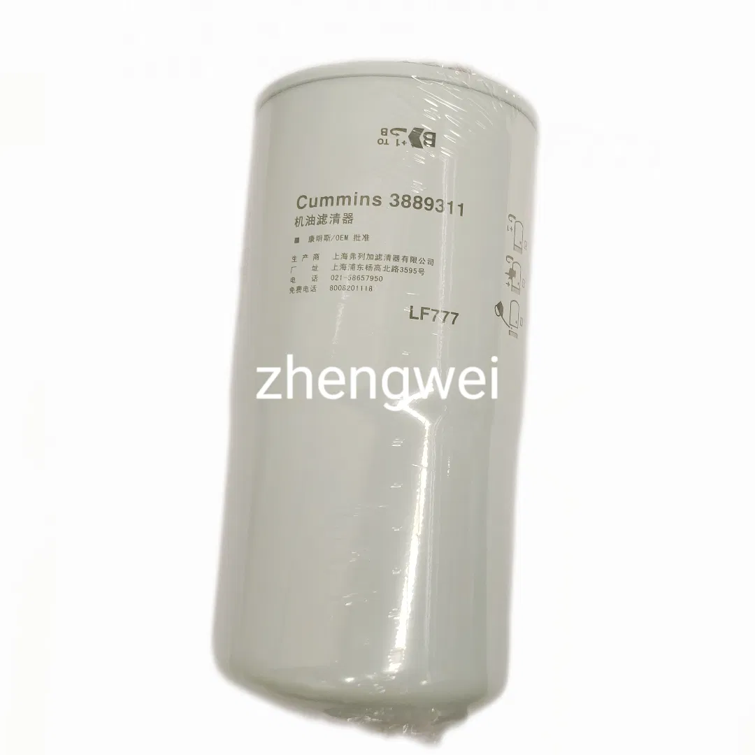 Zhengwei Cummins Fleetguard Air/Oil/Water Filter 3889311 3313283 3304232 Lf777 for Engine K19 K38 K50 Series Generator Sets