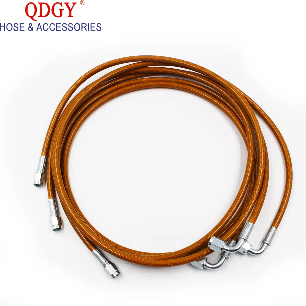 an -3 to Female Straight 3/8-24 Thread Adapter Both End Fittings Brake System Stainless Steel Braided PTFE Universal Hydraulic Brake Clutch Oil Hose Tube Line