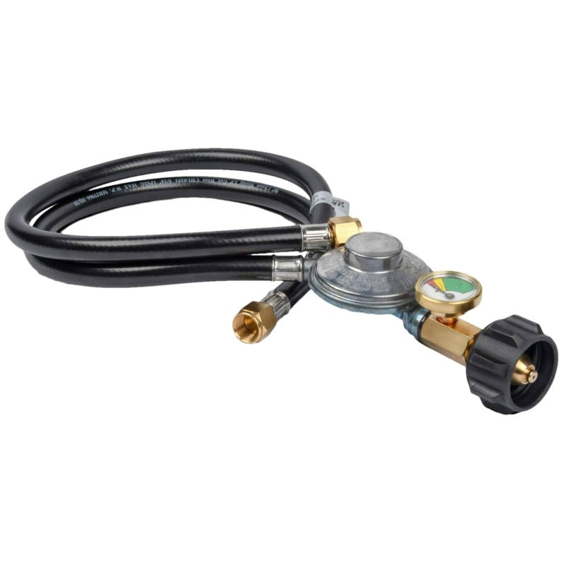 Y Splitter Propane Regulator, 2 Hose Low Pressure Regulator Kit for Most Lp Gas Grill, Heater, Camping Stove