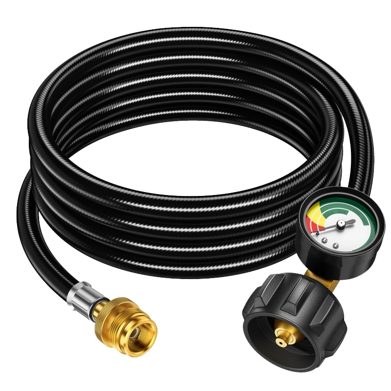 Propane Adapter Hose with Gauge Compatible with Coleman Stove, Buddy Heater