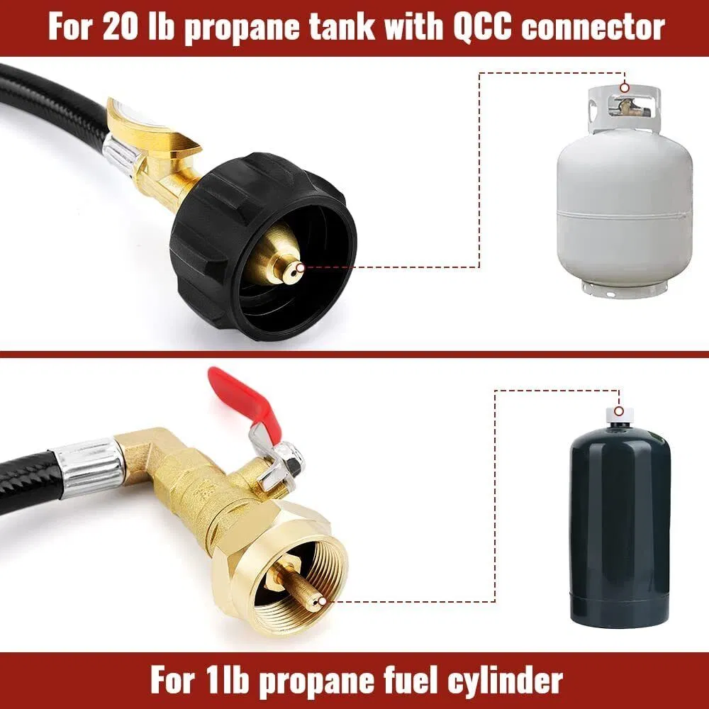 Refill Adapter Propane Tank Extension PVC Hose