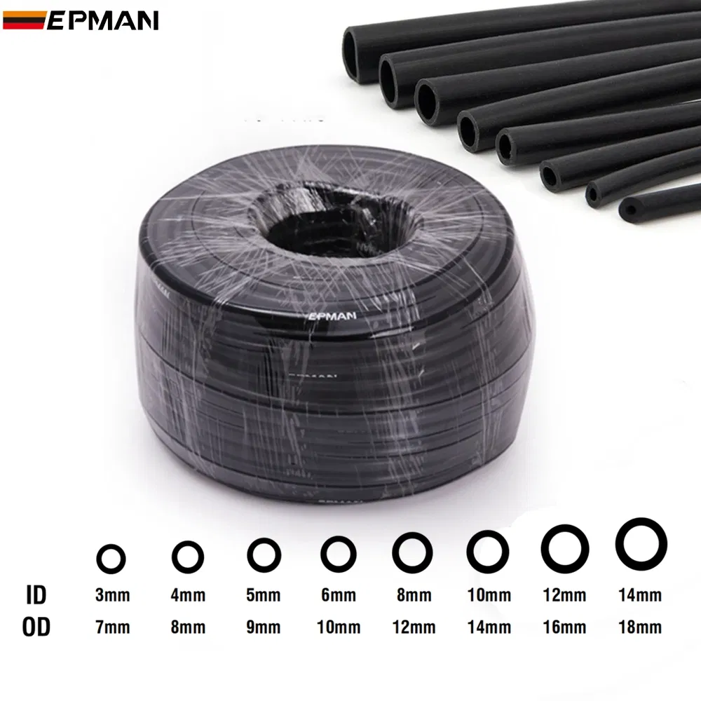 Epman Black Silicone Vacuum Hose Tubing Silicone Pipe ID 3mm 4mm 5mm 6mm 8mm 10mm 12mm 14mm Ep-Vs
