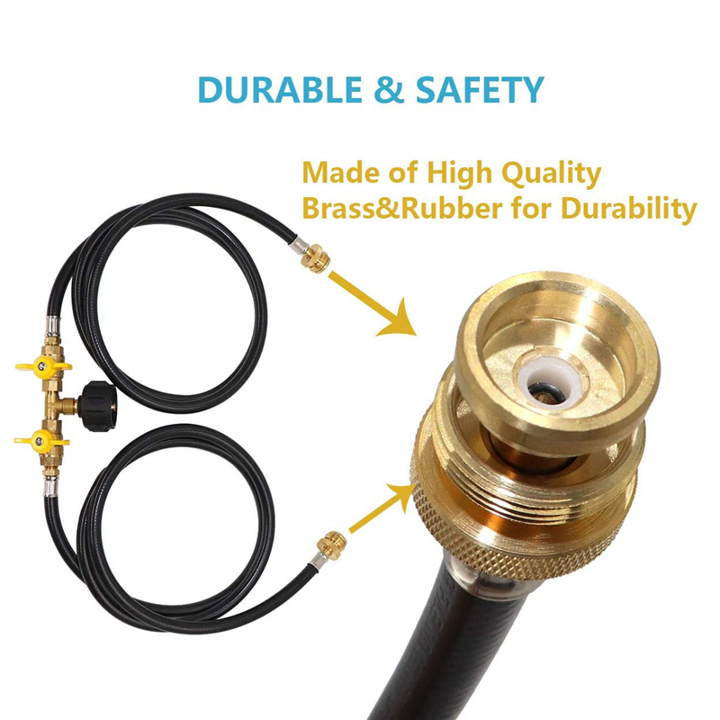 Y-Splitter Dual Propane Tank Converter Adapter Hose