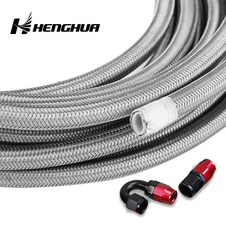 An4 An6 An8 An10 An12 An16 An20 High Temperature Resistant Stainless Steel Wire Braided Engine Oil Cooler Hose PTFE Tube