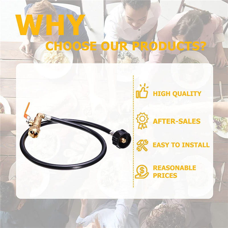 High Pressure Propane Extension Hose with with on-off Control Valve Extension