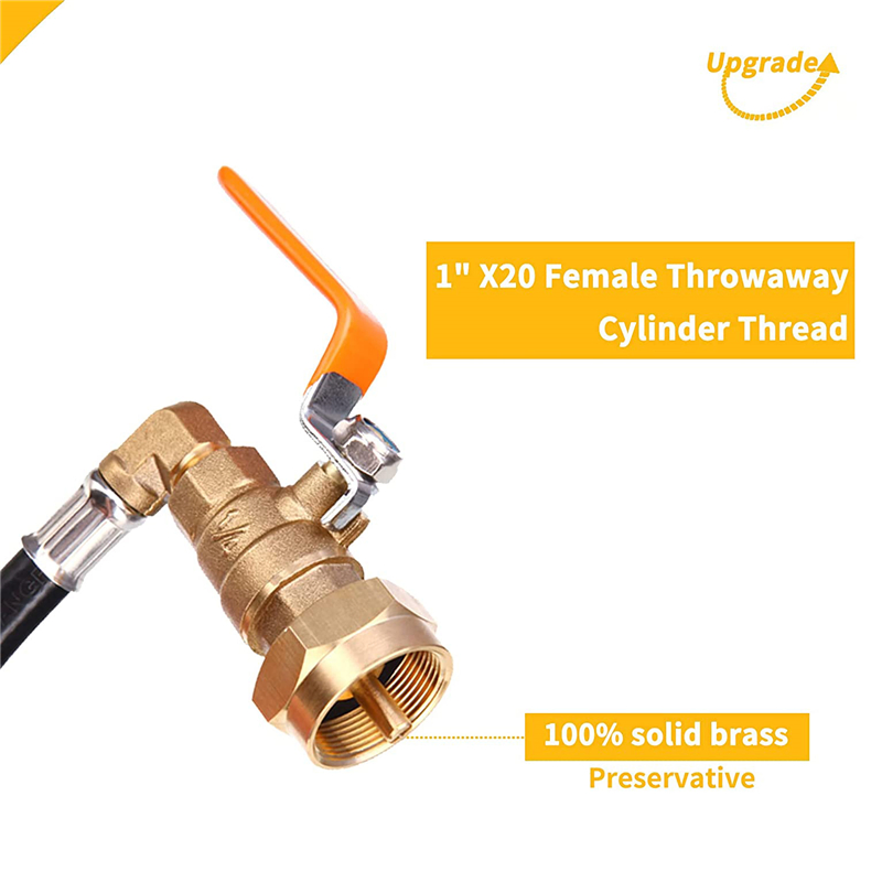 High Pressure Propane Extension Hose with with on-off Control Valve Extension