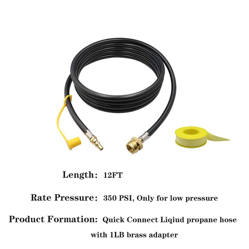 1/4" RV Quick Connect Propane Hose Extension for 1lb Tank